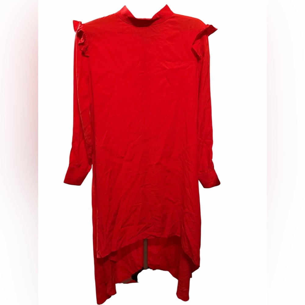 Chic Long Sleeve Red Dress